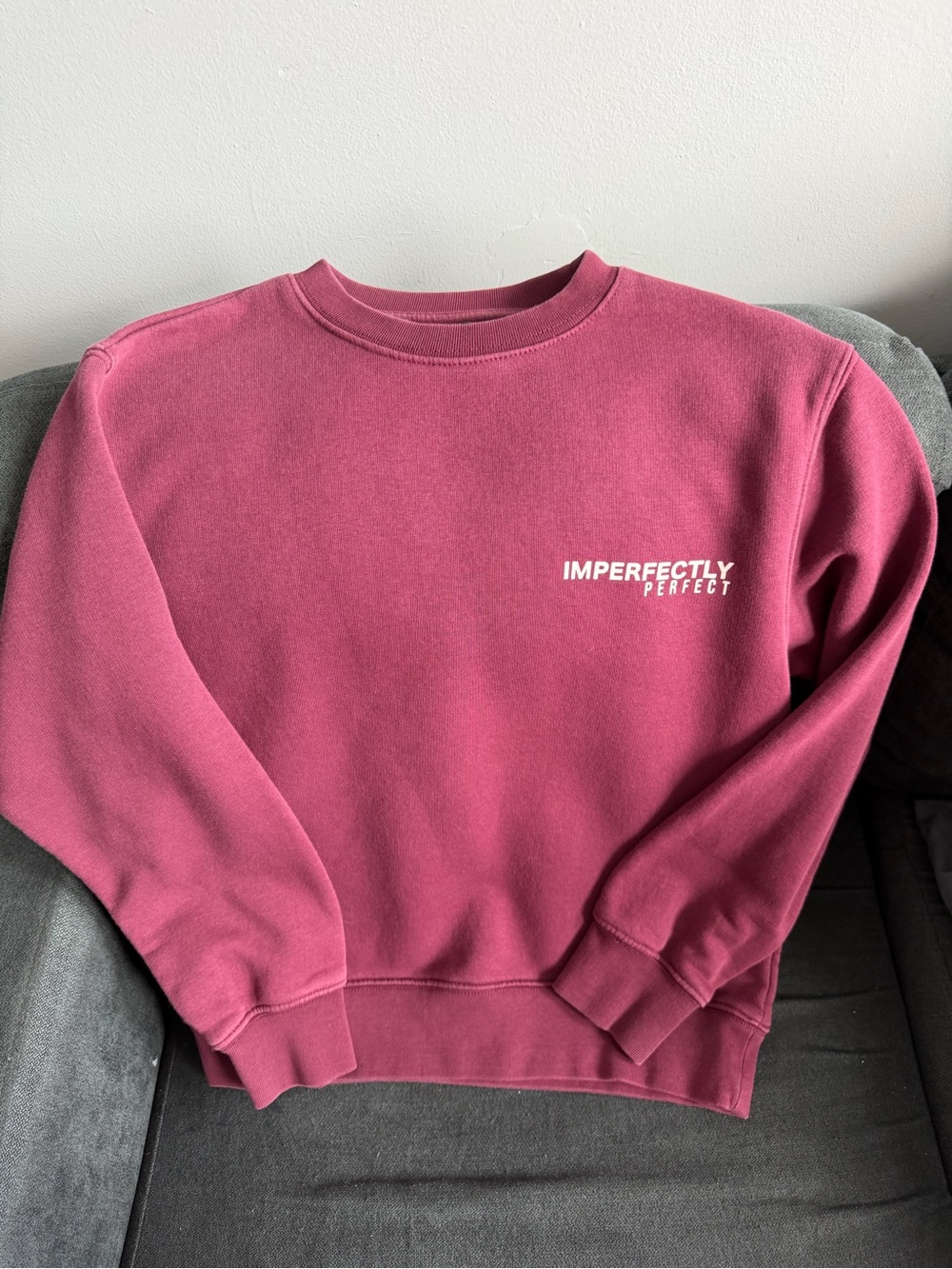 Zara Kids Maroon/Pink 'Imperfectly Perfect' Sweatshirt